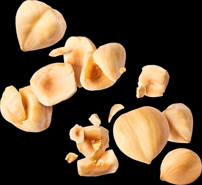 Organic white hazelnuts