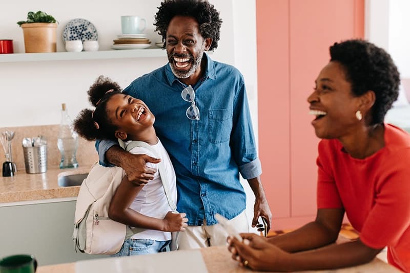 Happy family enjoying a moment together